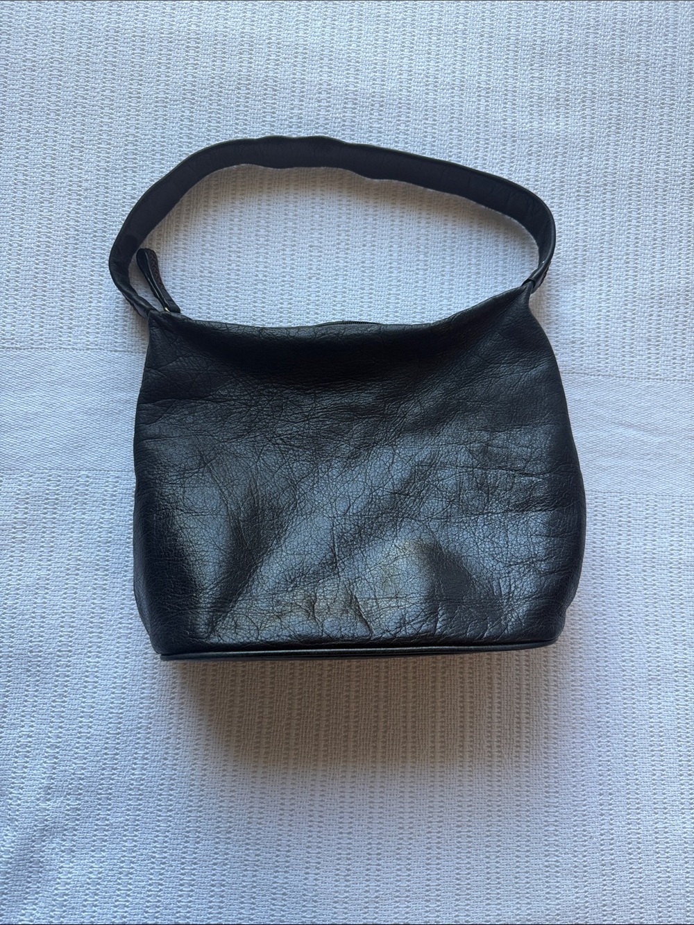 Classic Black Leather Shoulder Bag